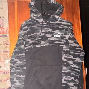 Puma Black and Gray Camo Hoodie